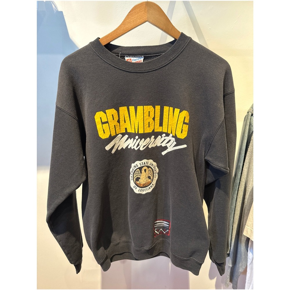 Vintage Grambling State University Sweatshirt Hanes Heavyweight HBCU Black L